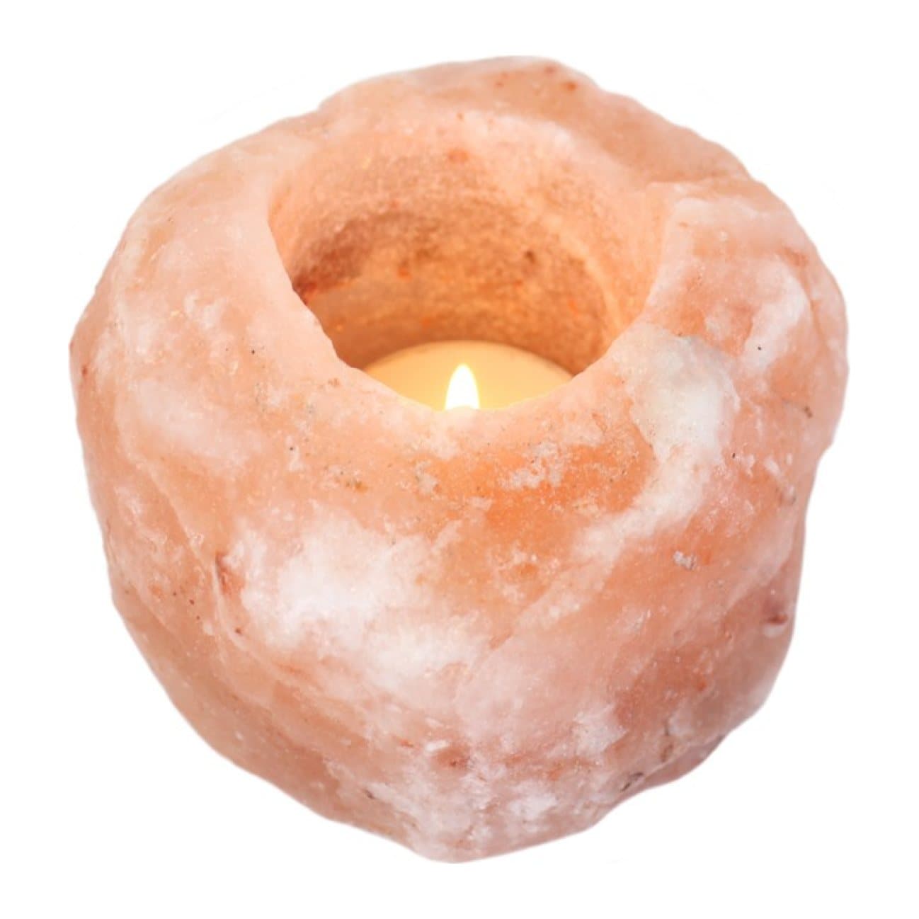 Raw pink Himalayan salt tealight candle holder