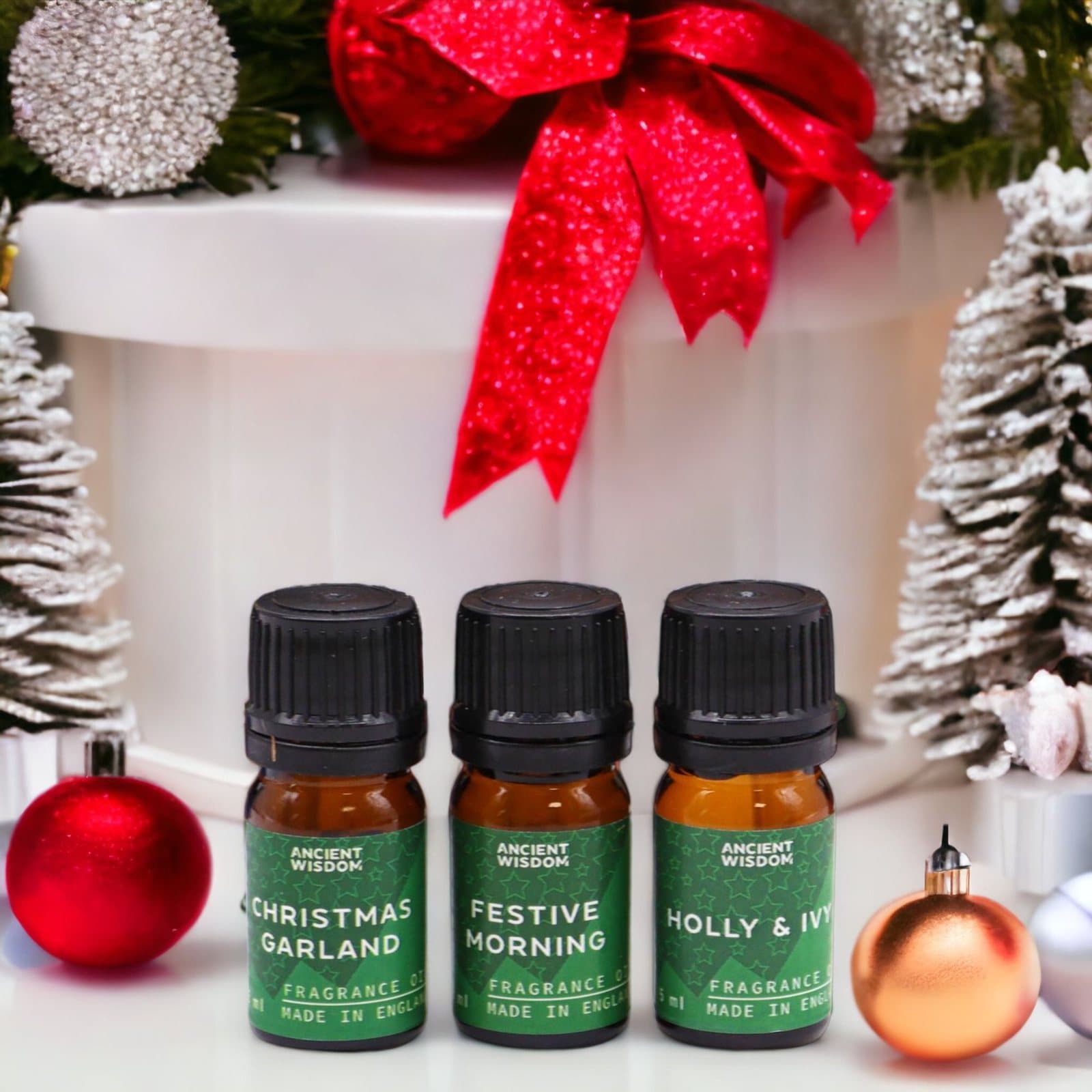 Christmas fragrance oils set of twelve 5 ml bottles with two droppers