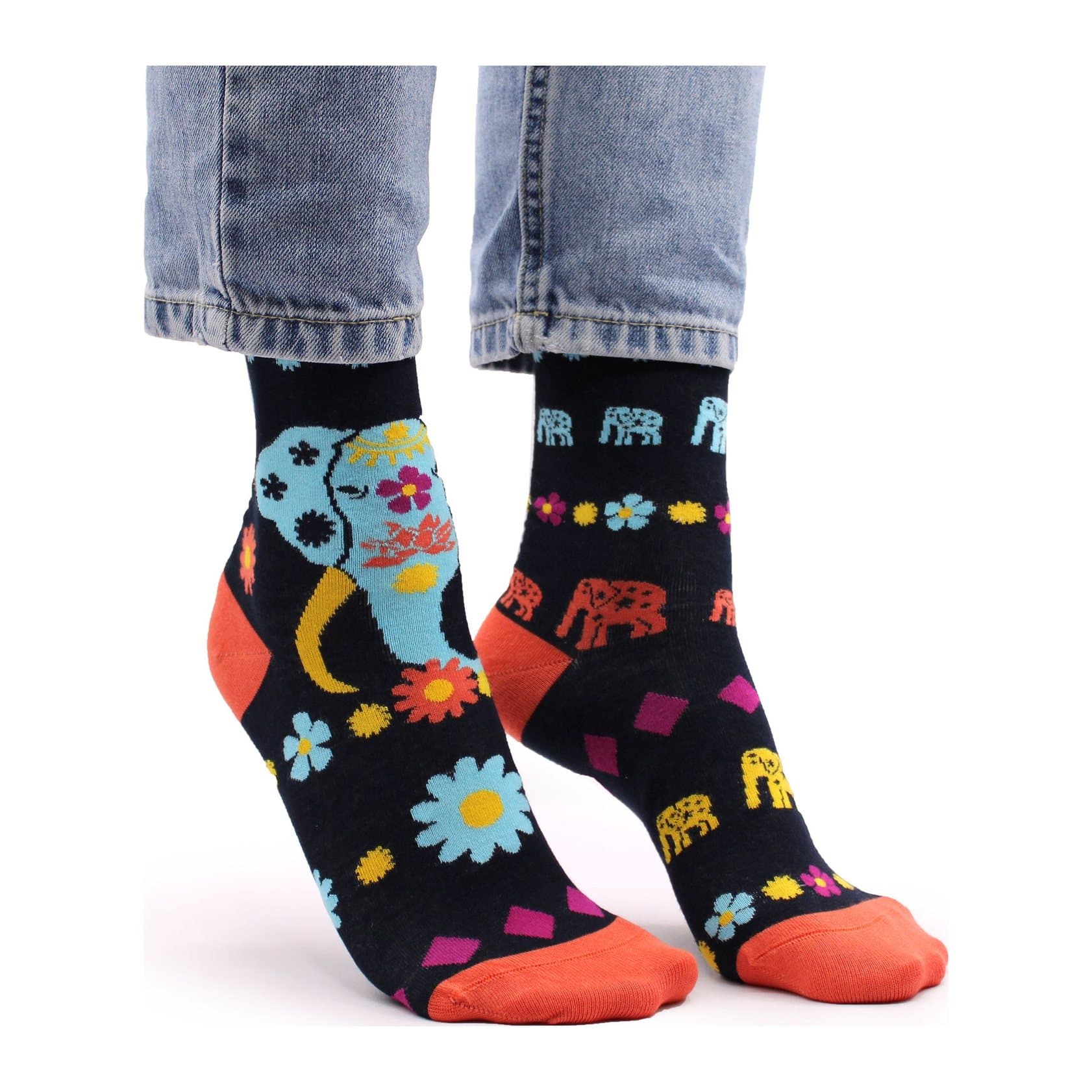 Hop Hare bamboo socks with a Cosmic Elephant design