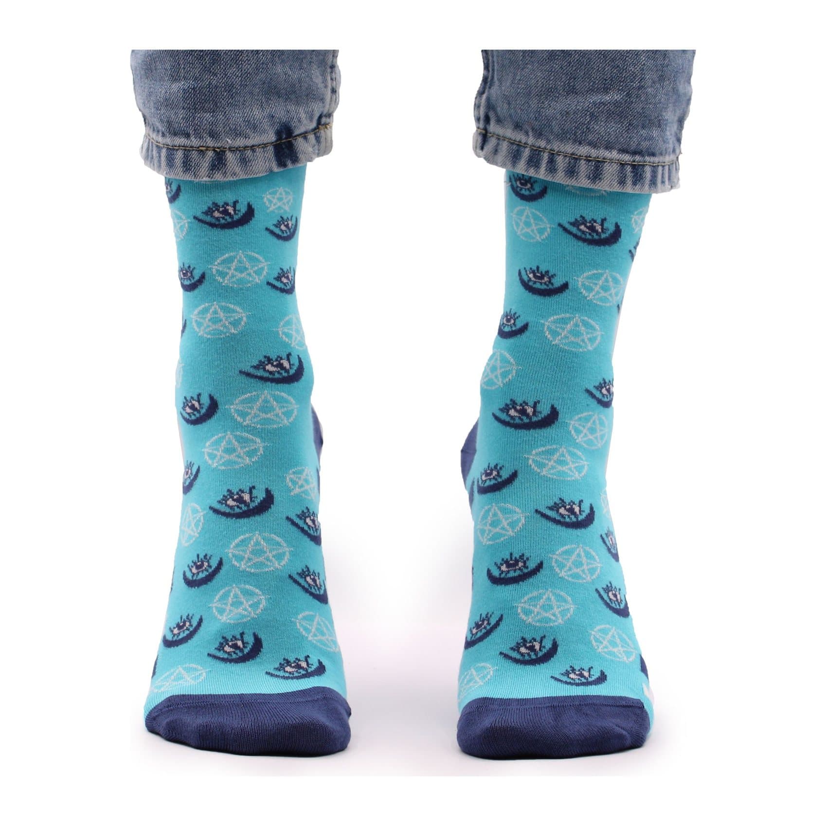 Hop Hare Pentagram and Evil Eye bamboo socks