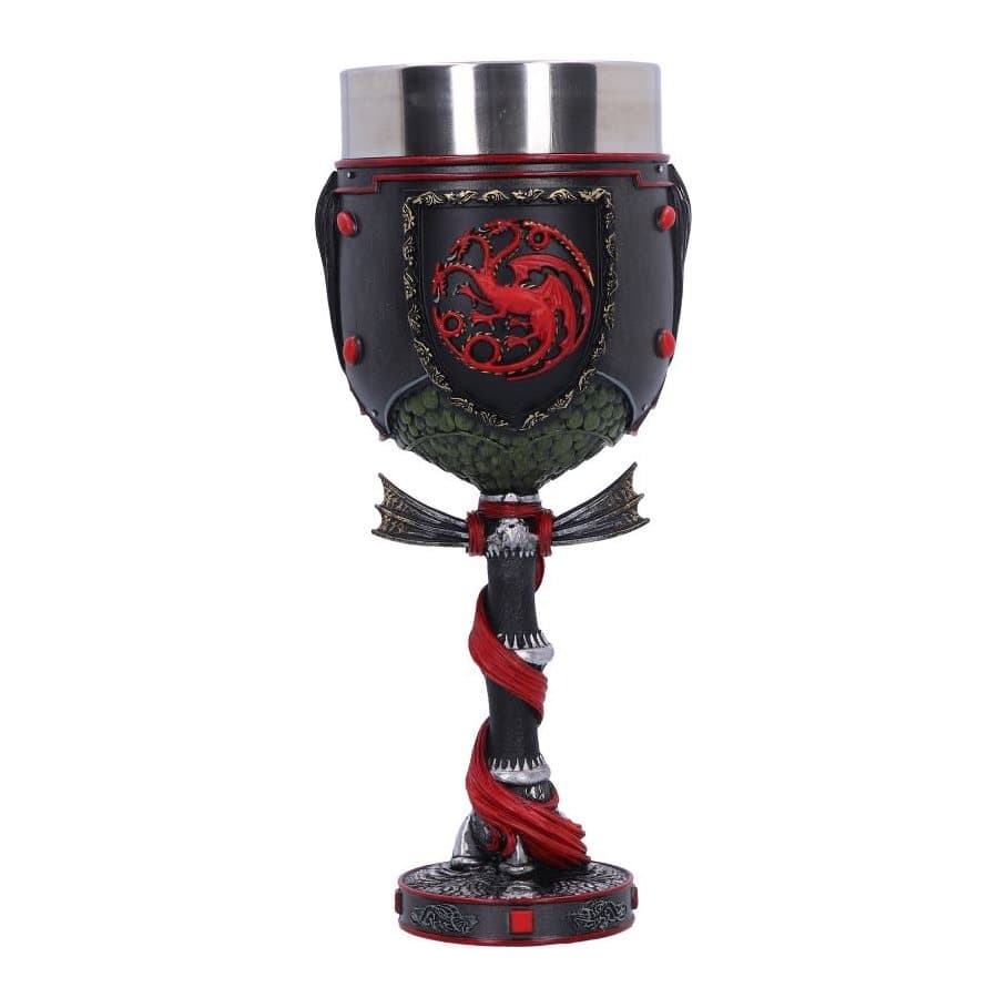 Hand-painted resin goblet with the House of the Dragon Targaryen sigil