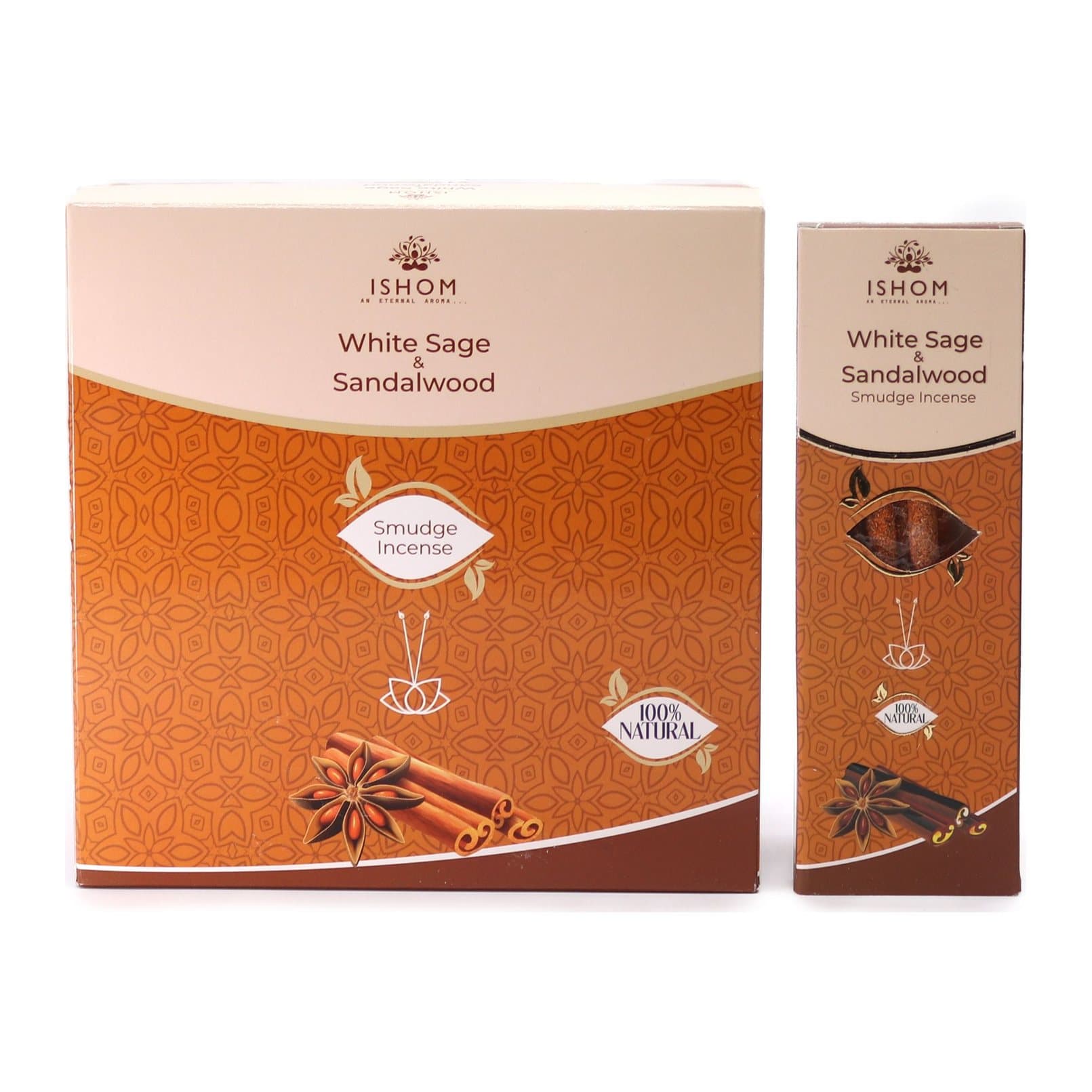 Hand-rolled white sage incense sticks on bamboo sticks
