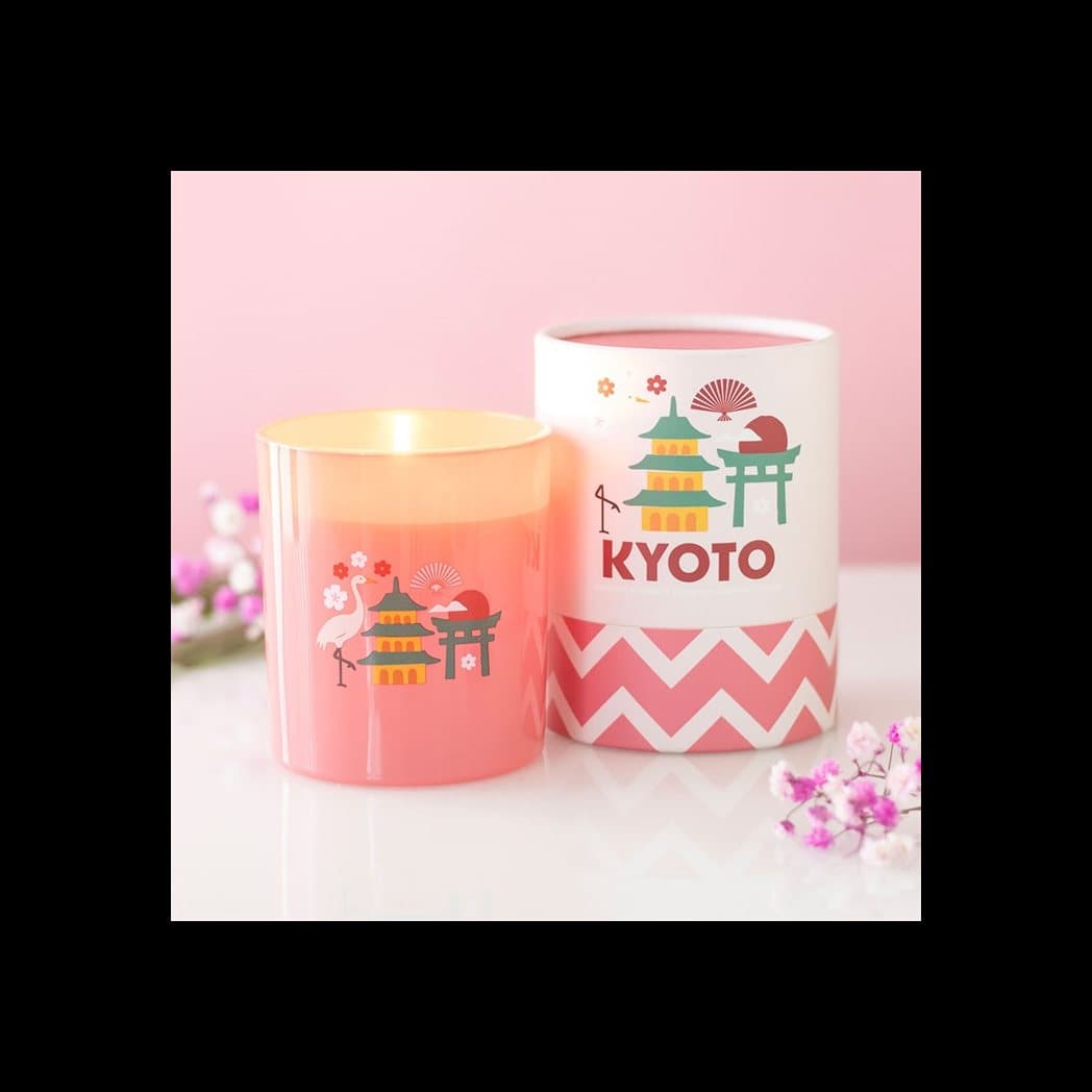 Kyoto bamboo and cherry blossom scented paraffin wax candle