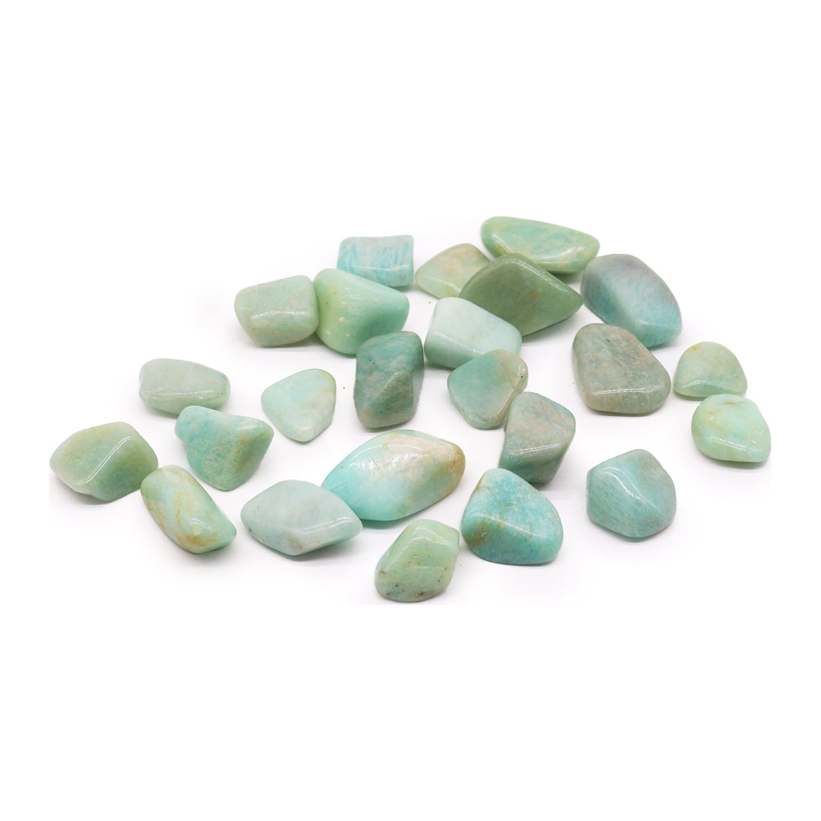 Polished amazonite tumble stones