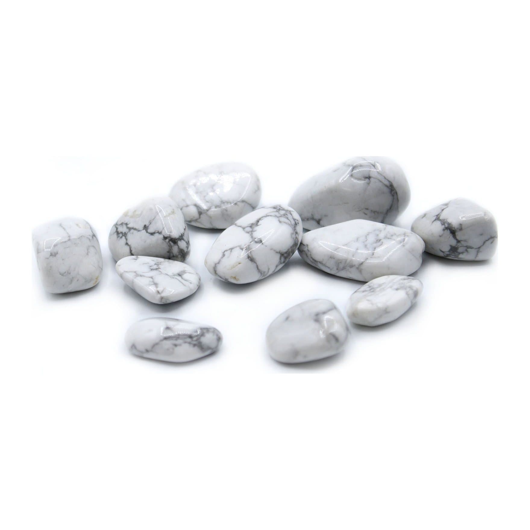 Bag of white howlite tumble stones