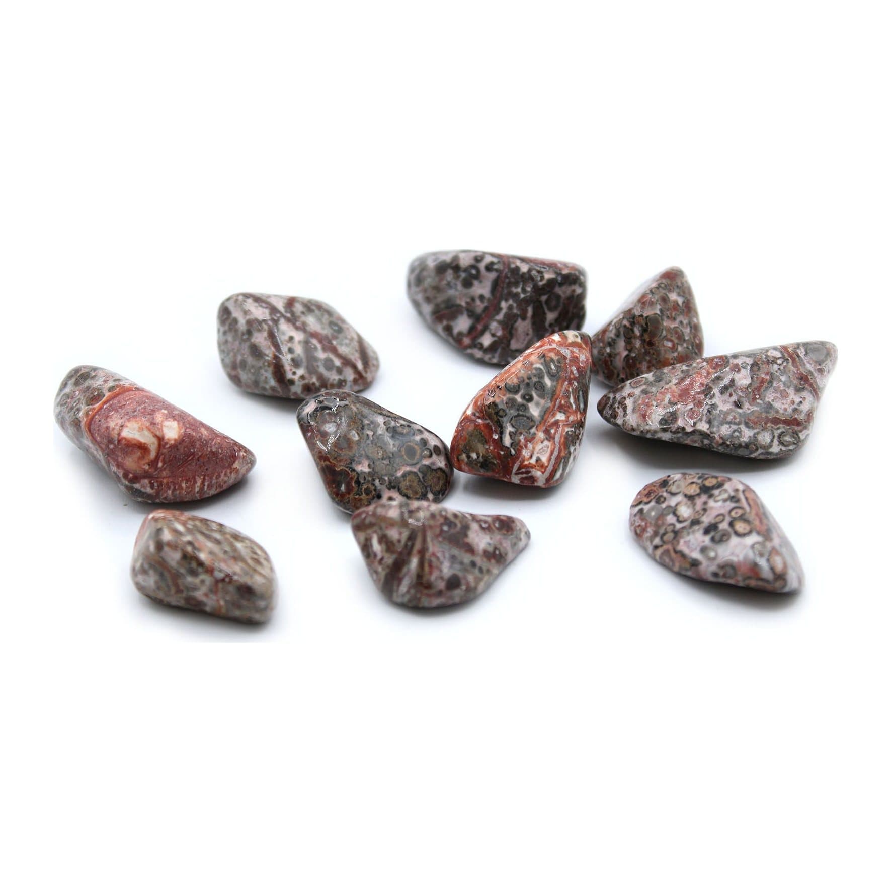 Bag of polished leopard skin tumble stones