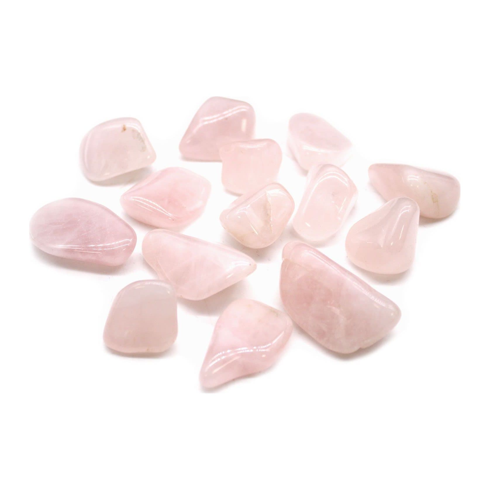 Polished rose quartz tumble stones