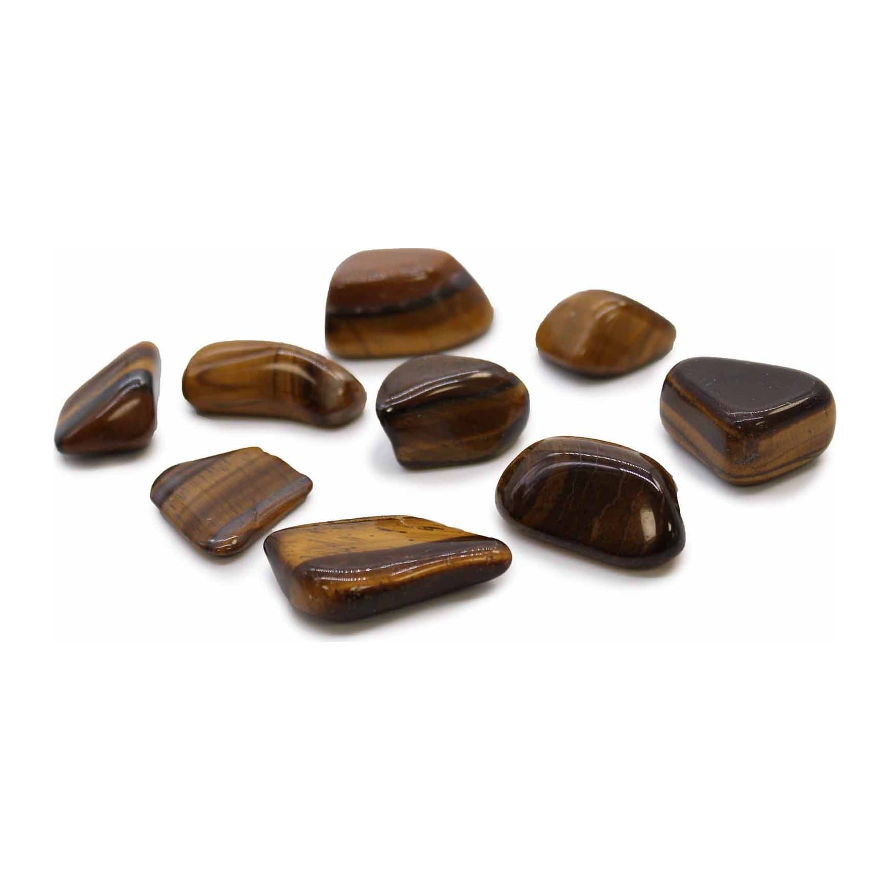 Polished gold tiger eye tumble stones