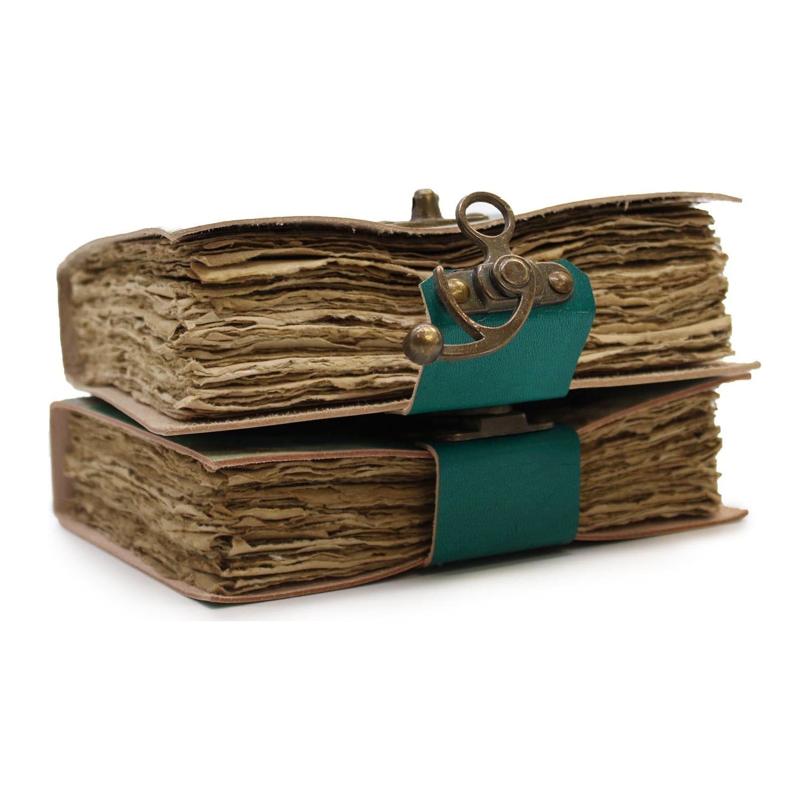 Leather deckle-edge notebook with a Never Hide Your Wings design