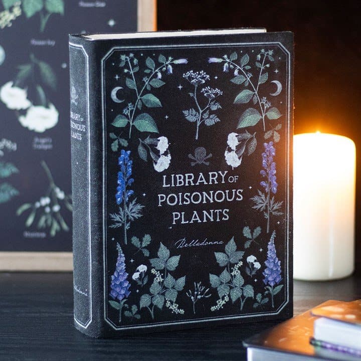 Book shaped storage box with Library of Poisonous Plants design