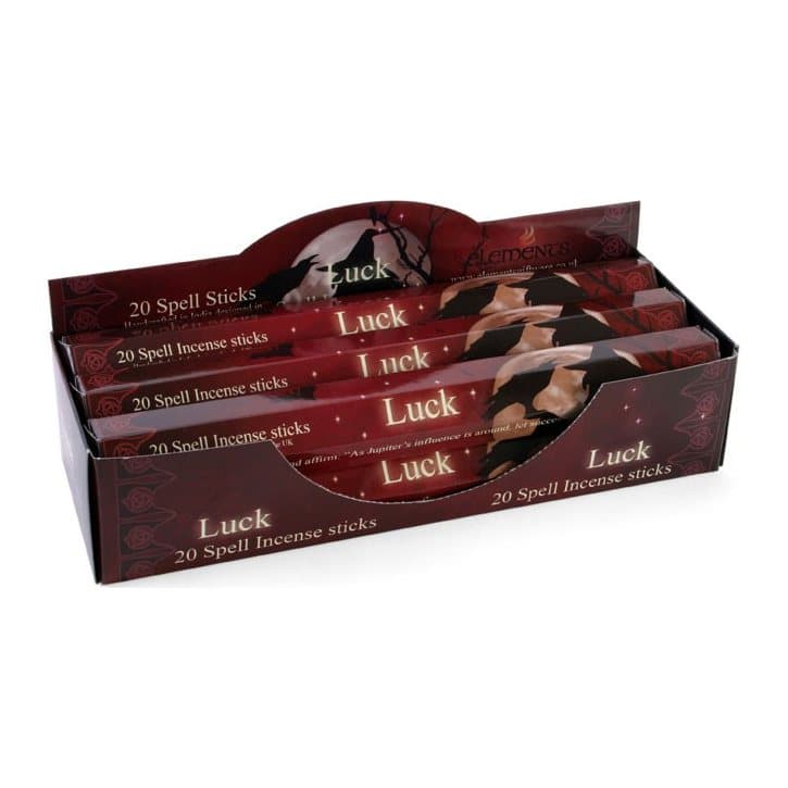 Display box of six packs of Luck Spell flower bouquet incense sticks
