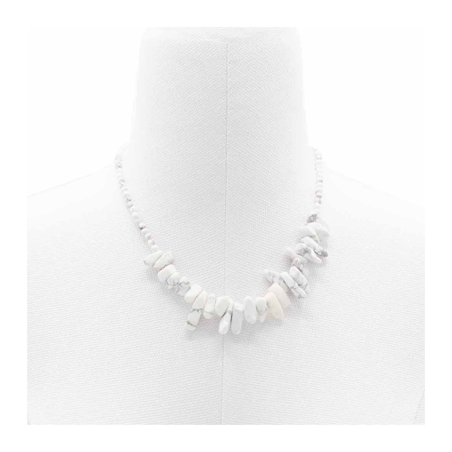 White jasper gemstone necklace