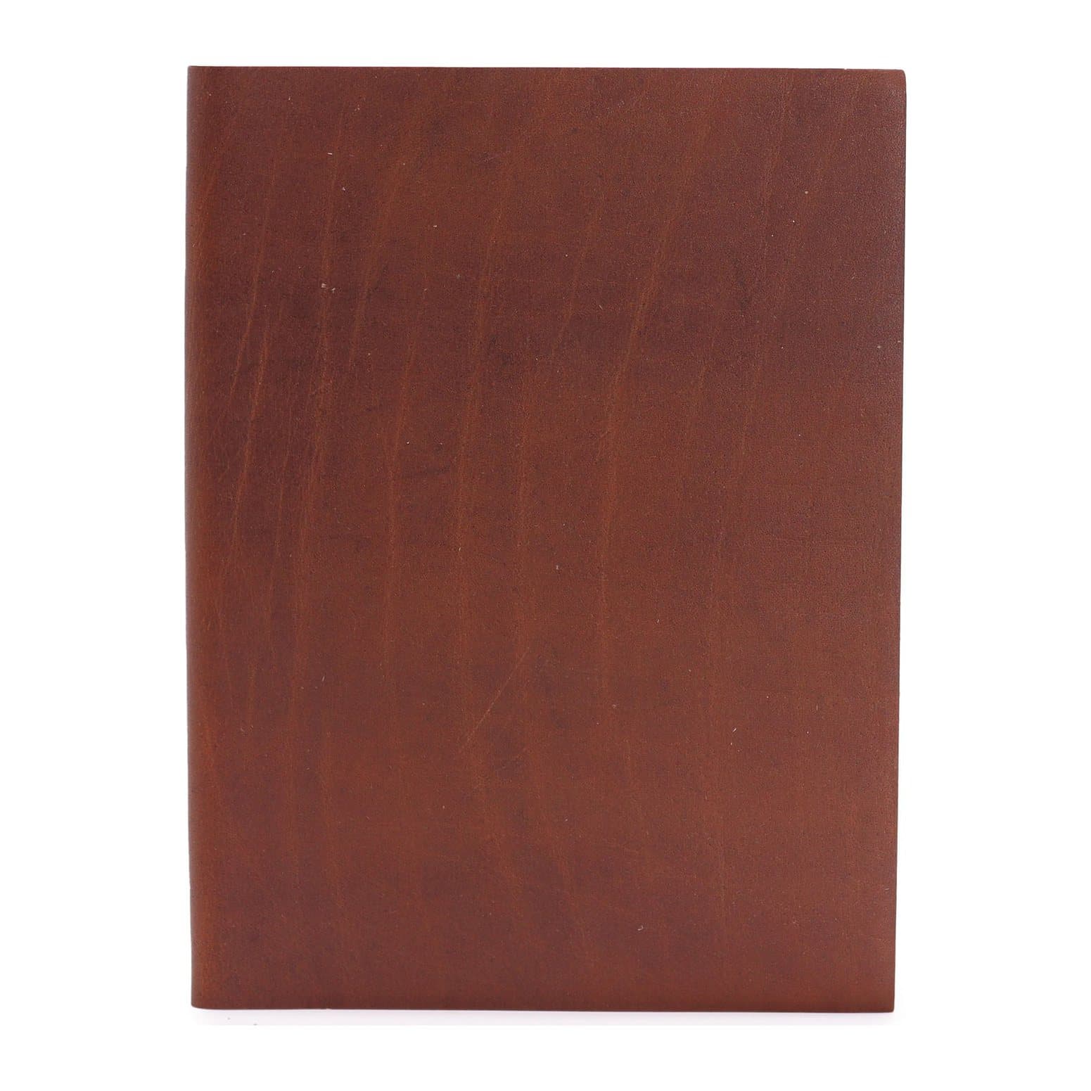 Large dark tan leather daily notebook