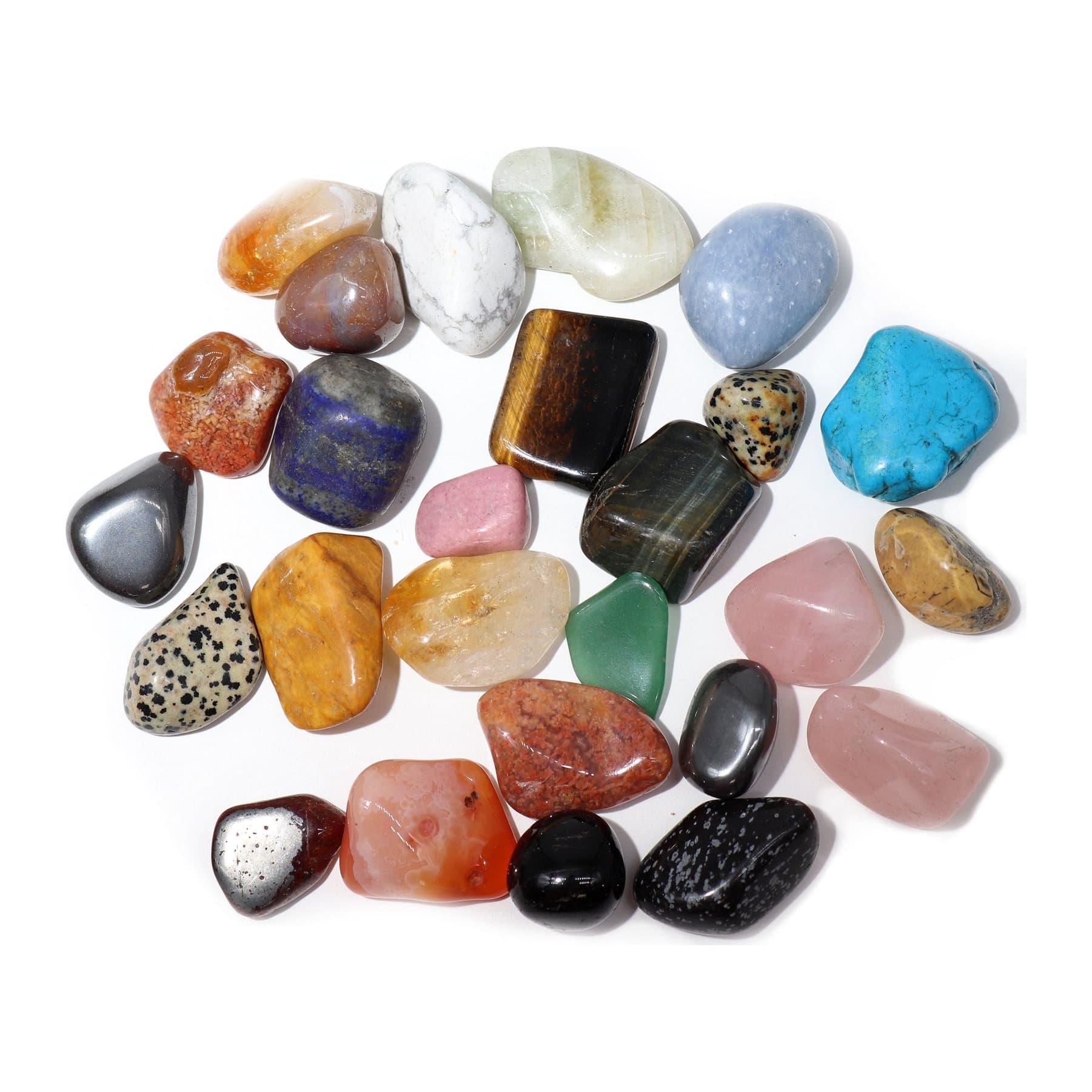 Mixed polished tumble stones in assorted colours
