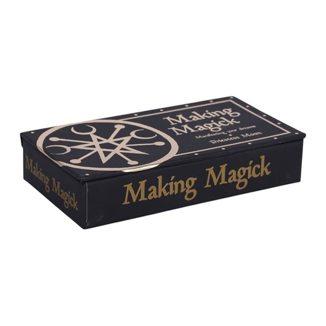 Making Magick Manifesting Your Dreams mini oracle cards in a colour cardboard box