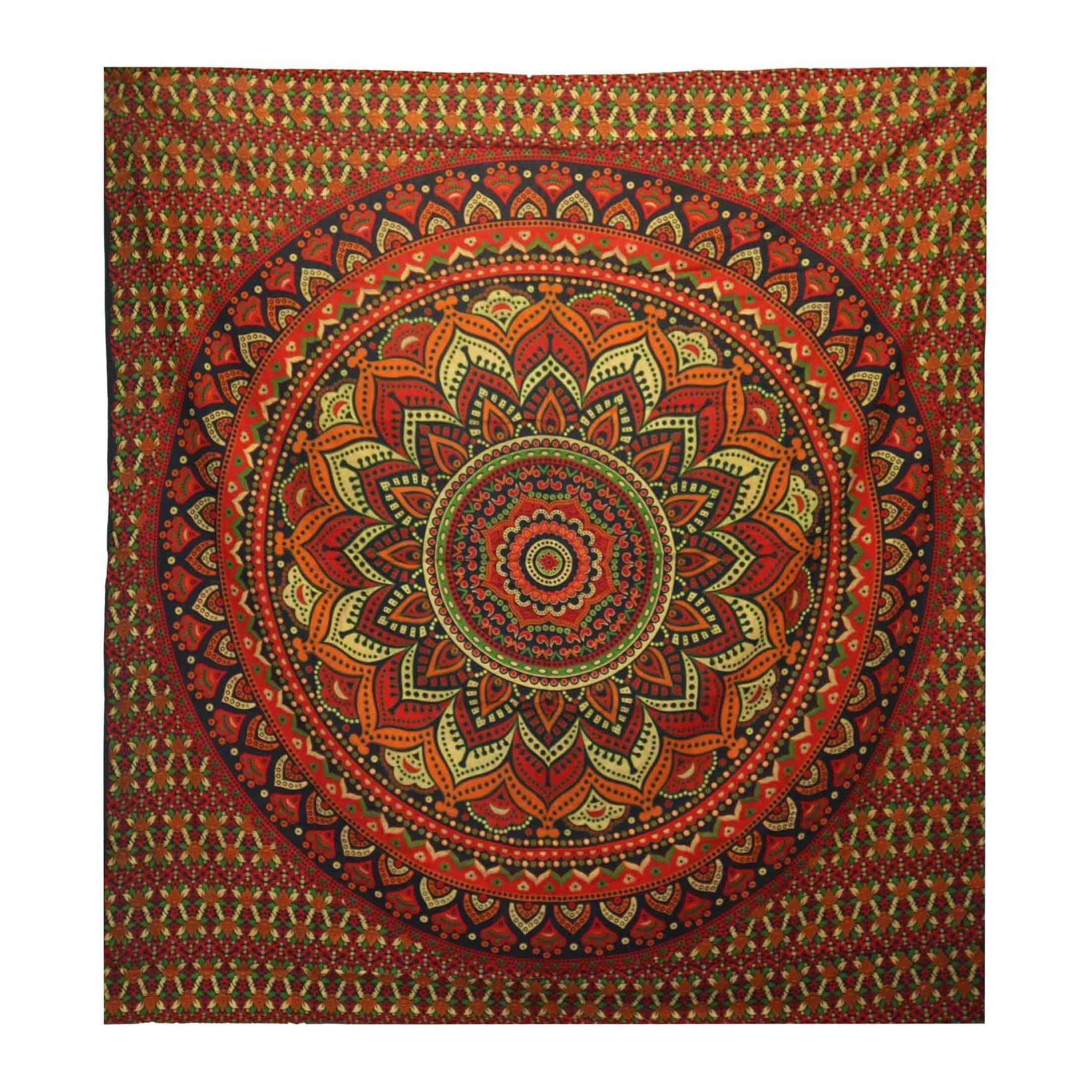 Double cotton bedspread with a classic mandala design