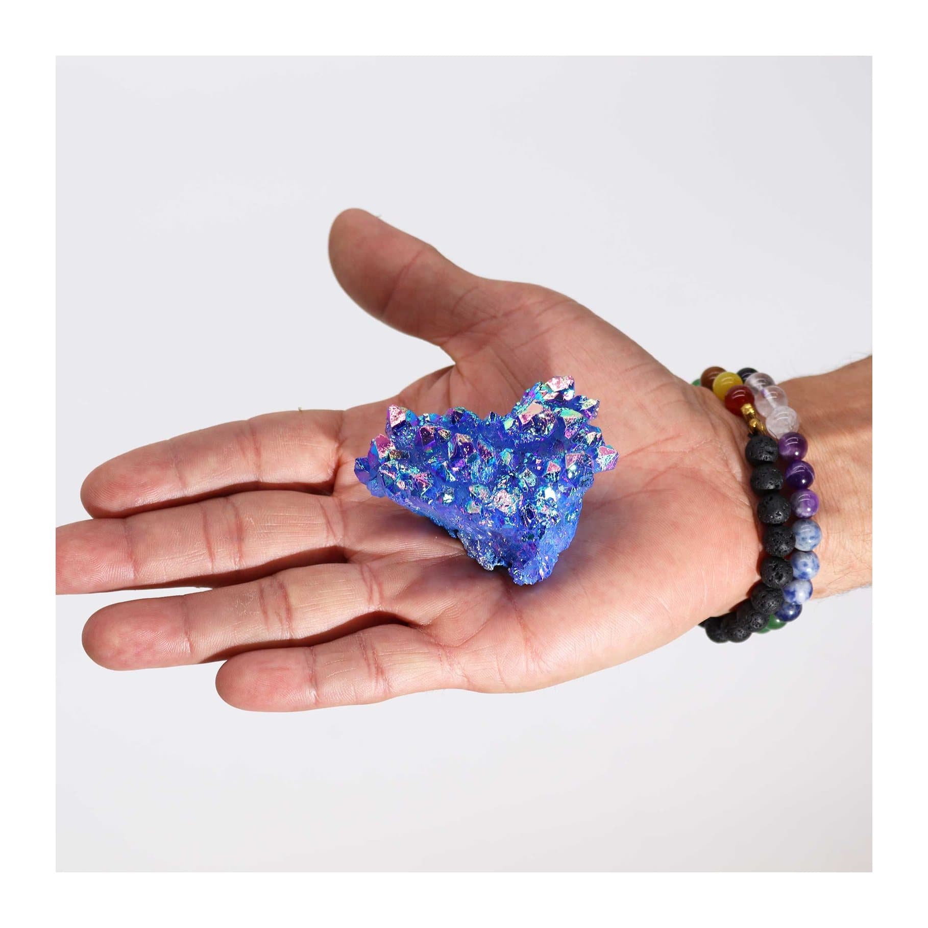 Aura aqua halo quartz crystal, 3.5 x 5.5 cm