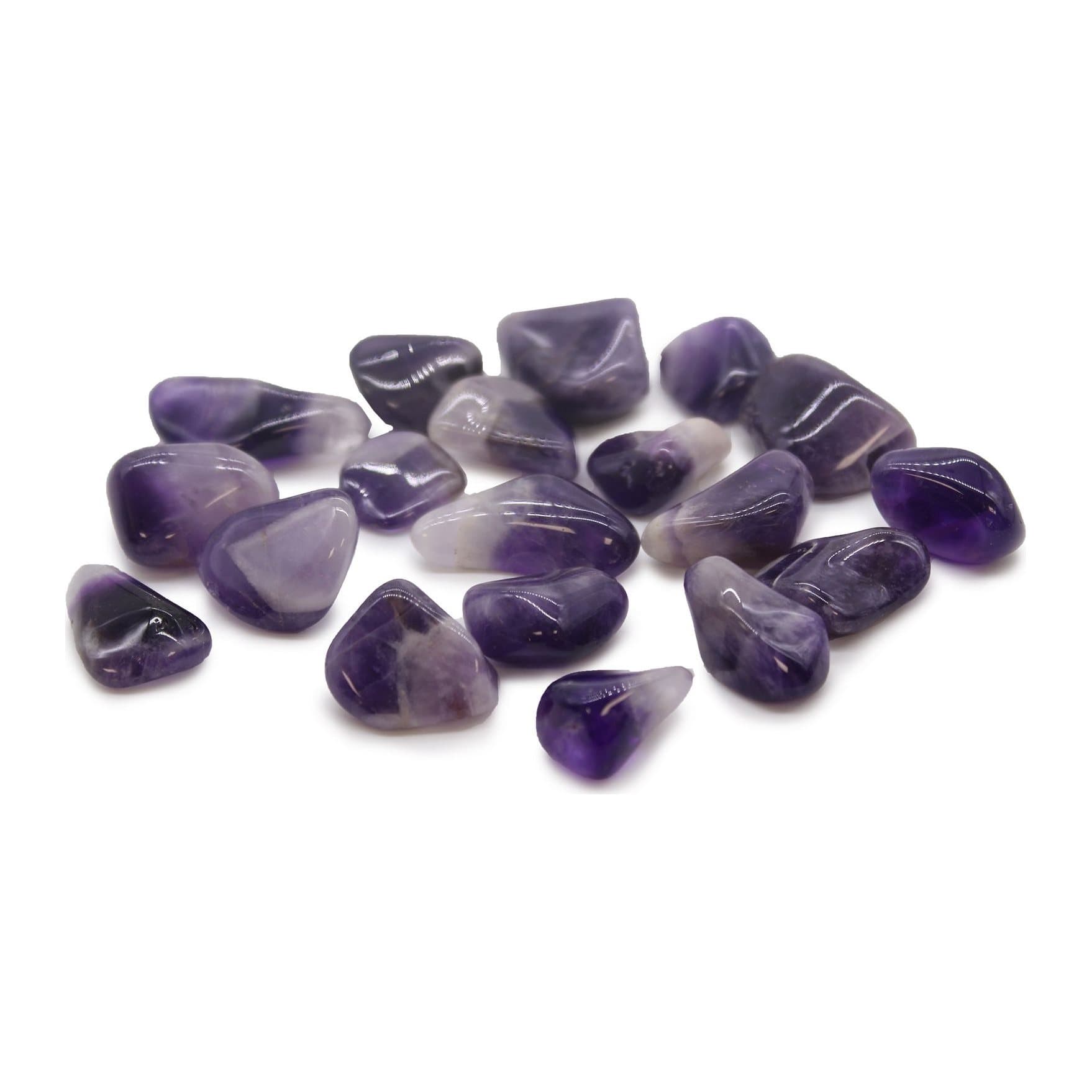 Banded amethyst tumble stones, medium size, grade A