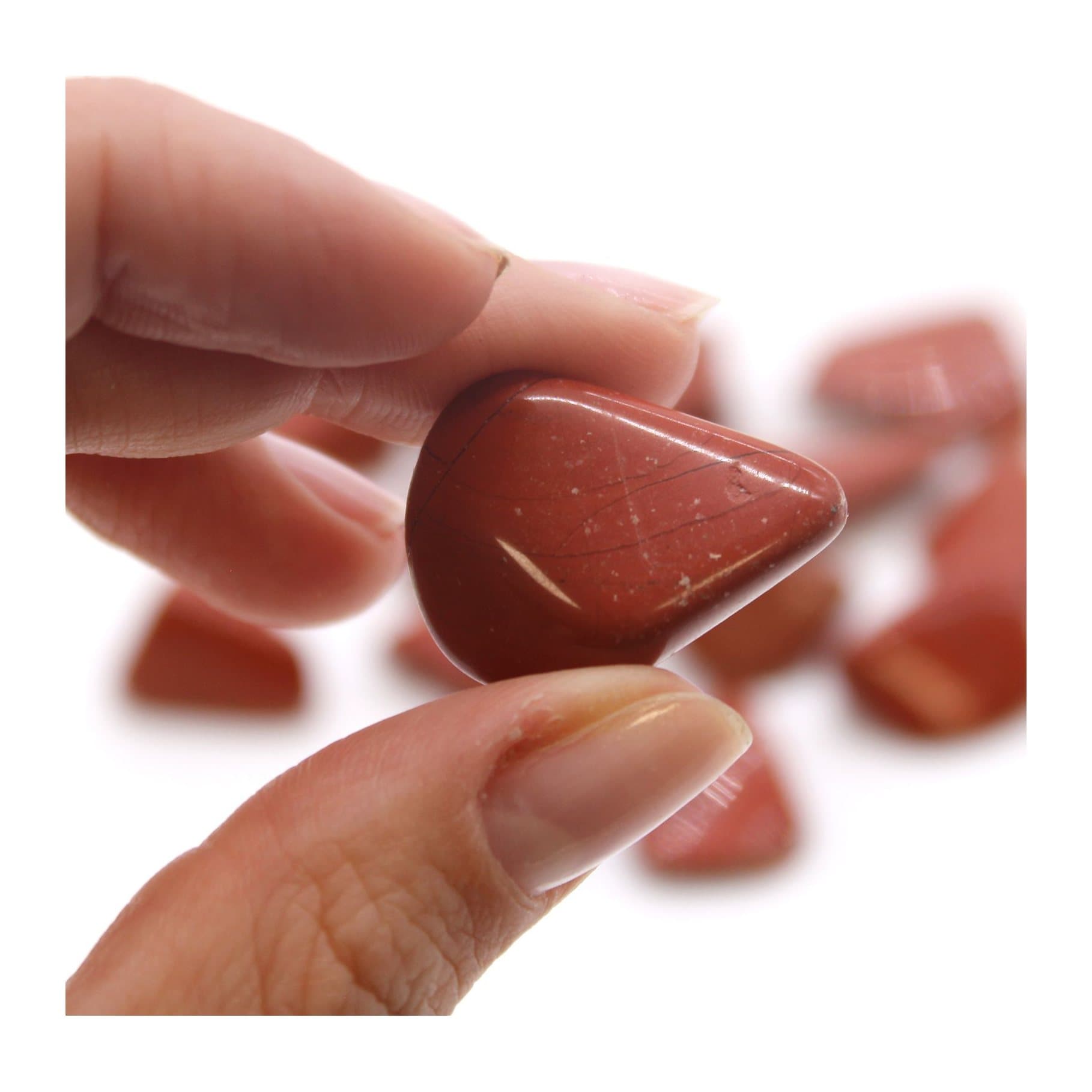Pack of medium red jasper tumble stones