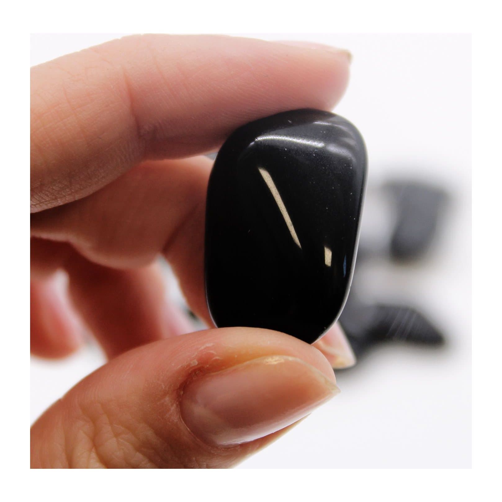 Medium black obsidian tumble stones