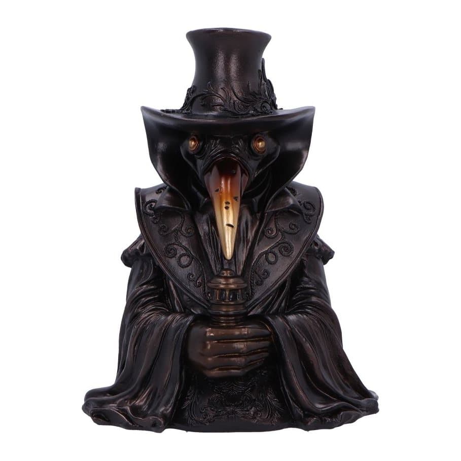 Plague doctor bust backflow incense burner with long coat and top hat