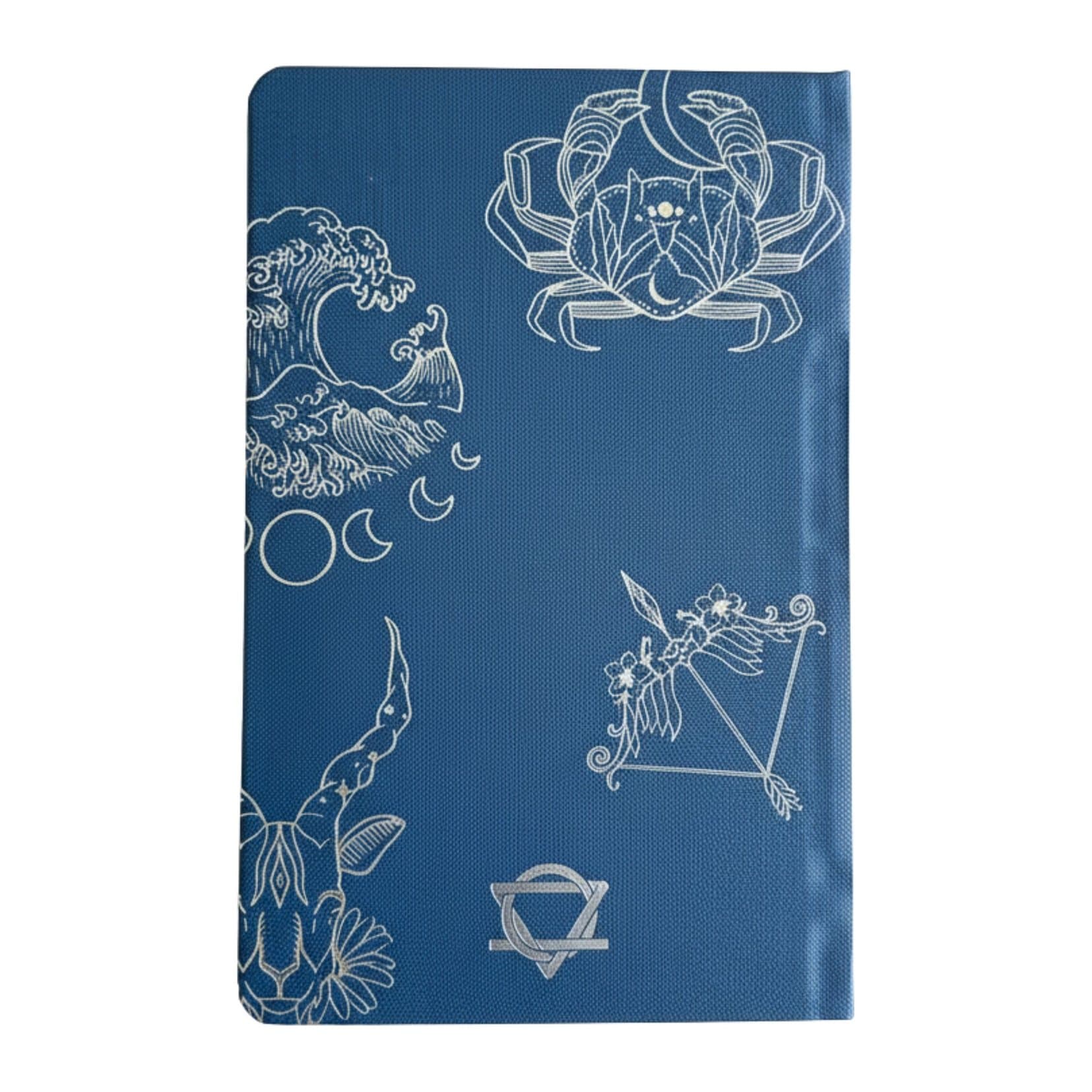Midnight blue journal with a silver zodiac-inspired cover
