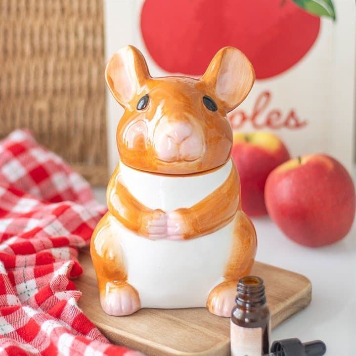 Ceramic mouse-shaped oil burner and wax warmer