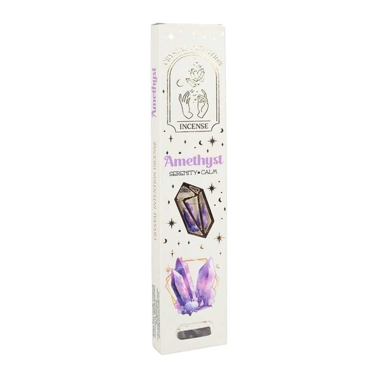Display box of Native Soul lavender incense packs with amethyst chips