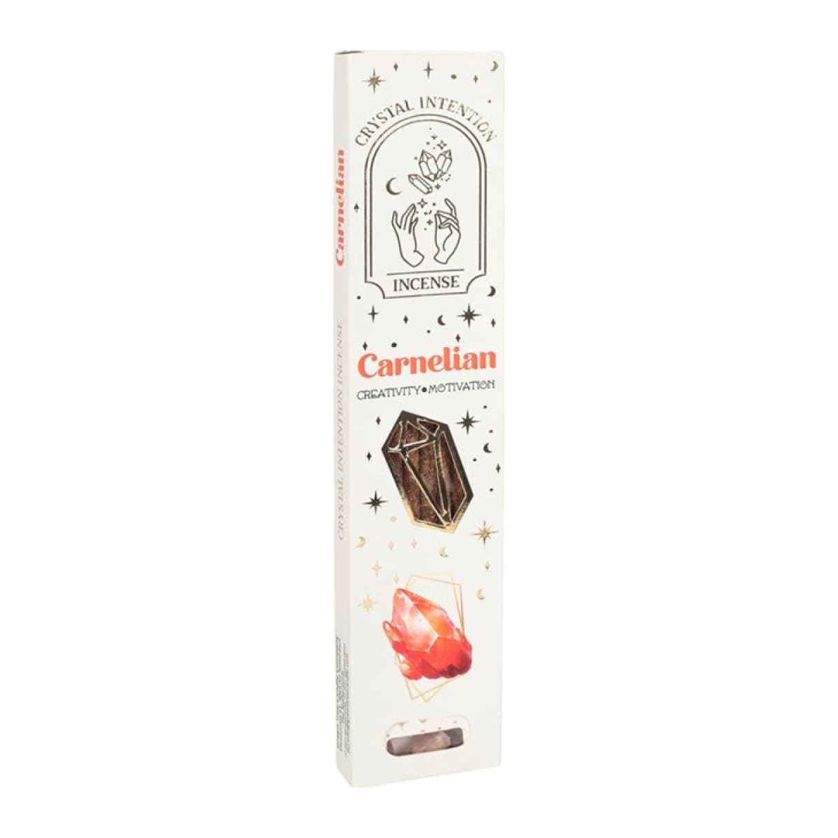 Display box of Native Soul dragon's blood incense packs with carnelian chips