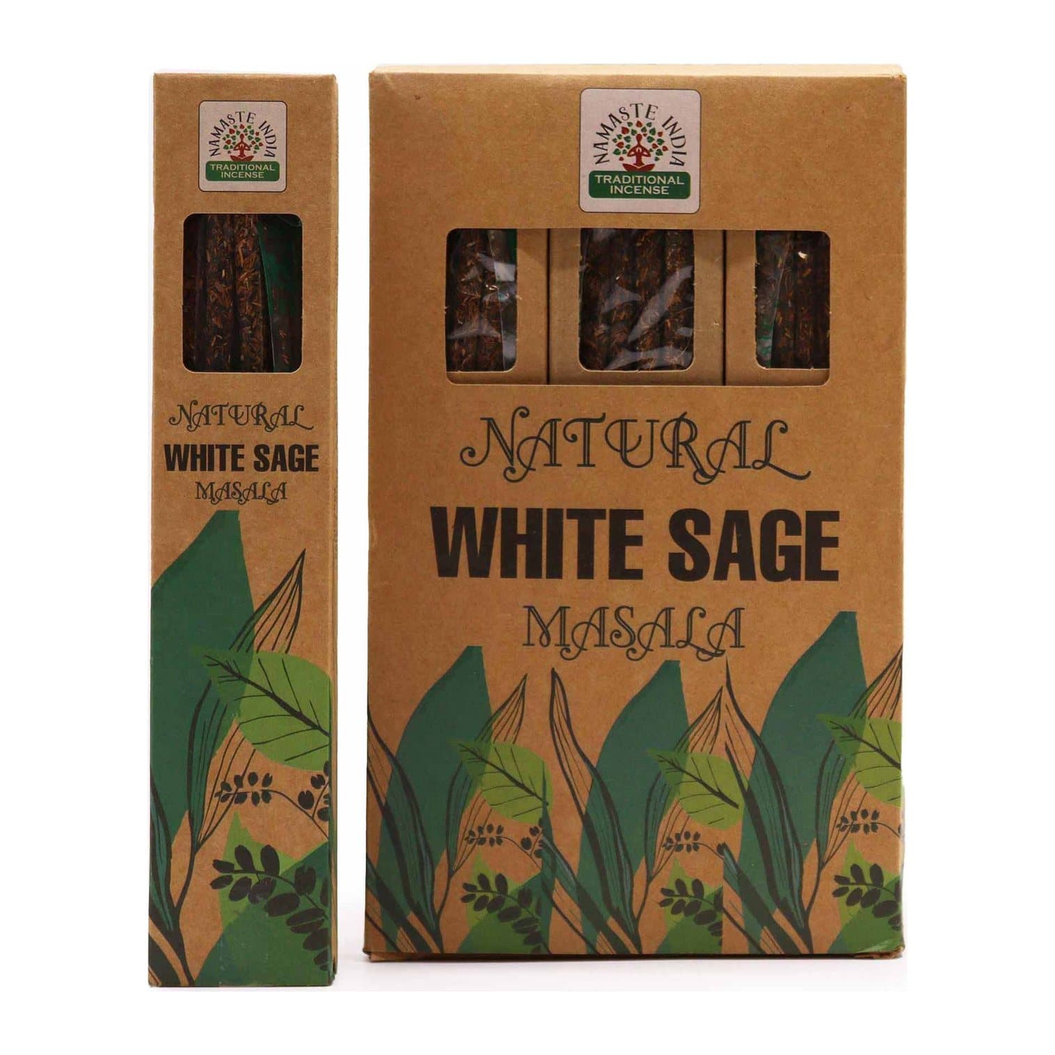 Box of white sage masala incense sticks