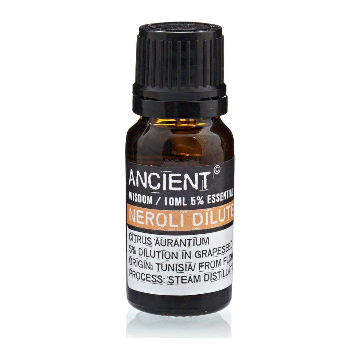 Two 10 ml bottles of neroli dilute essential oil