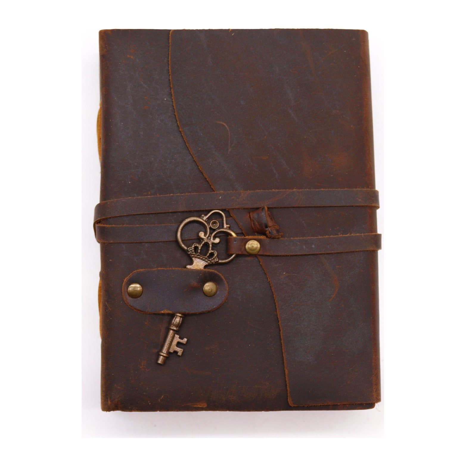 Oiled leather journal with a key