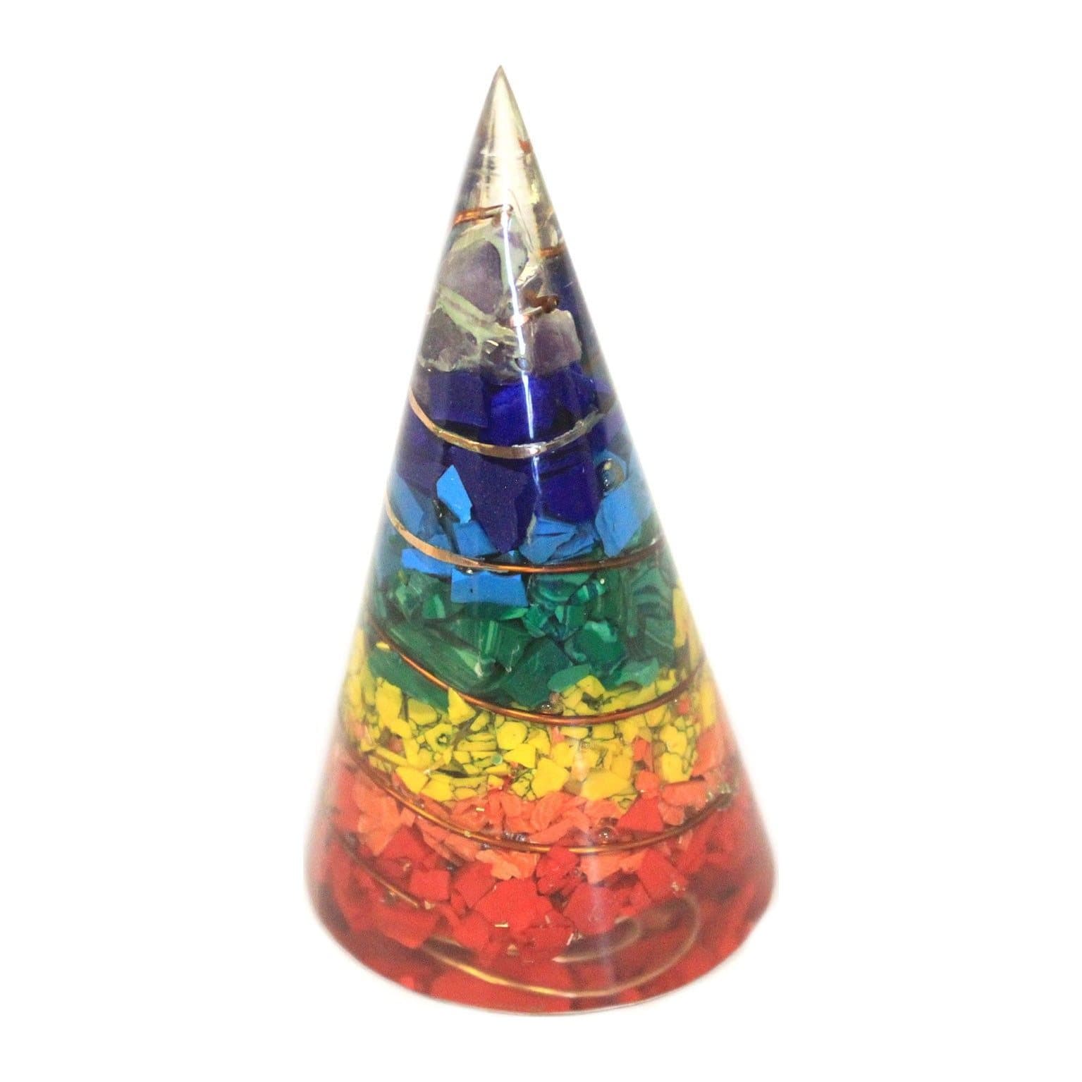 Multichip orgonite cone, 80 mm tall