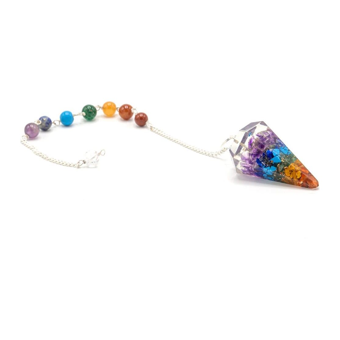 Small orgonite chakra pendulum