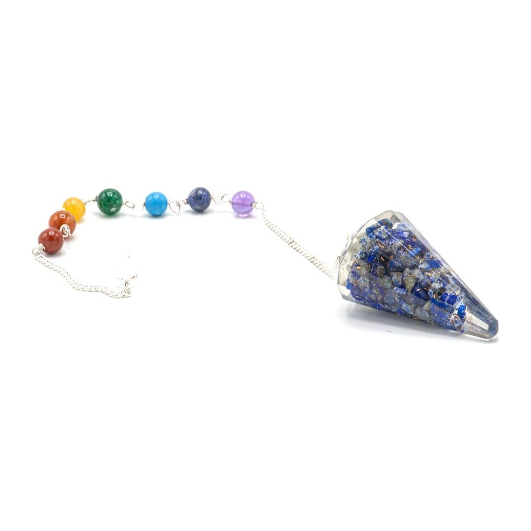 Lapis orgonite chakra pendulum