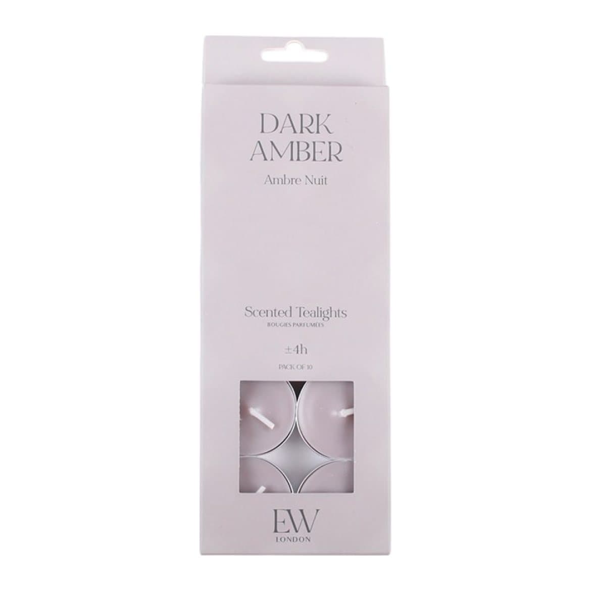 Pack of 10 dark amber scented tealights