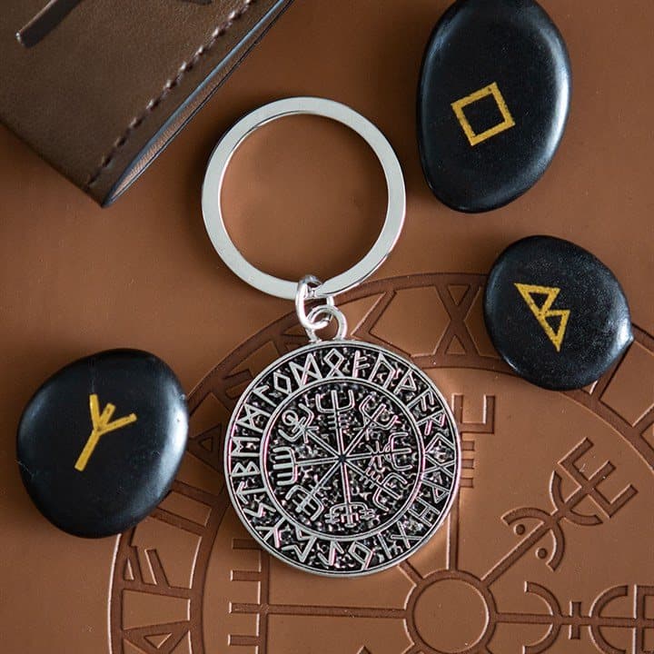 Pathfinder Vegvisir Viking compass alloy keyring