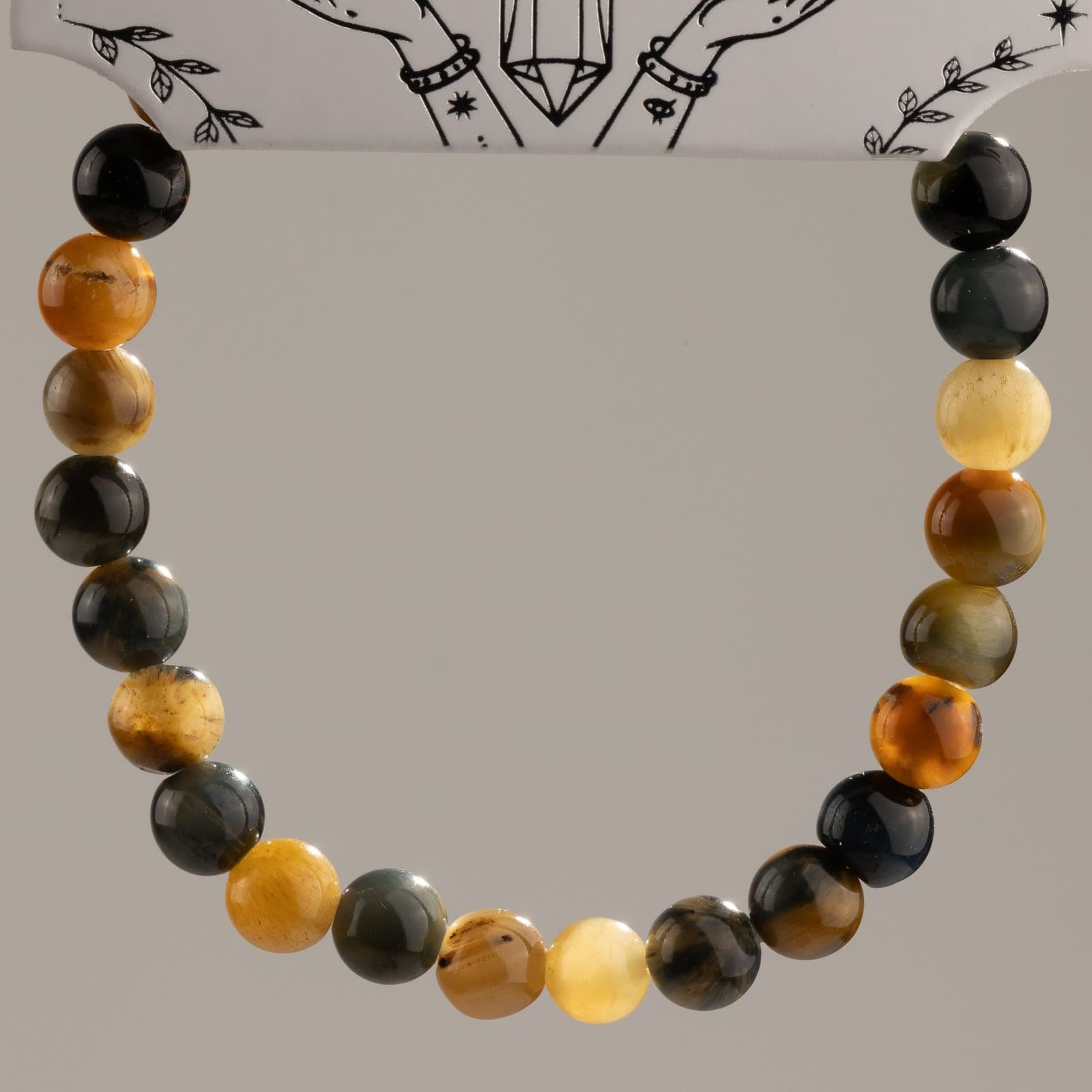 Dream tigereye bracelet with polished 6 mm golden brown and honey beads