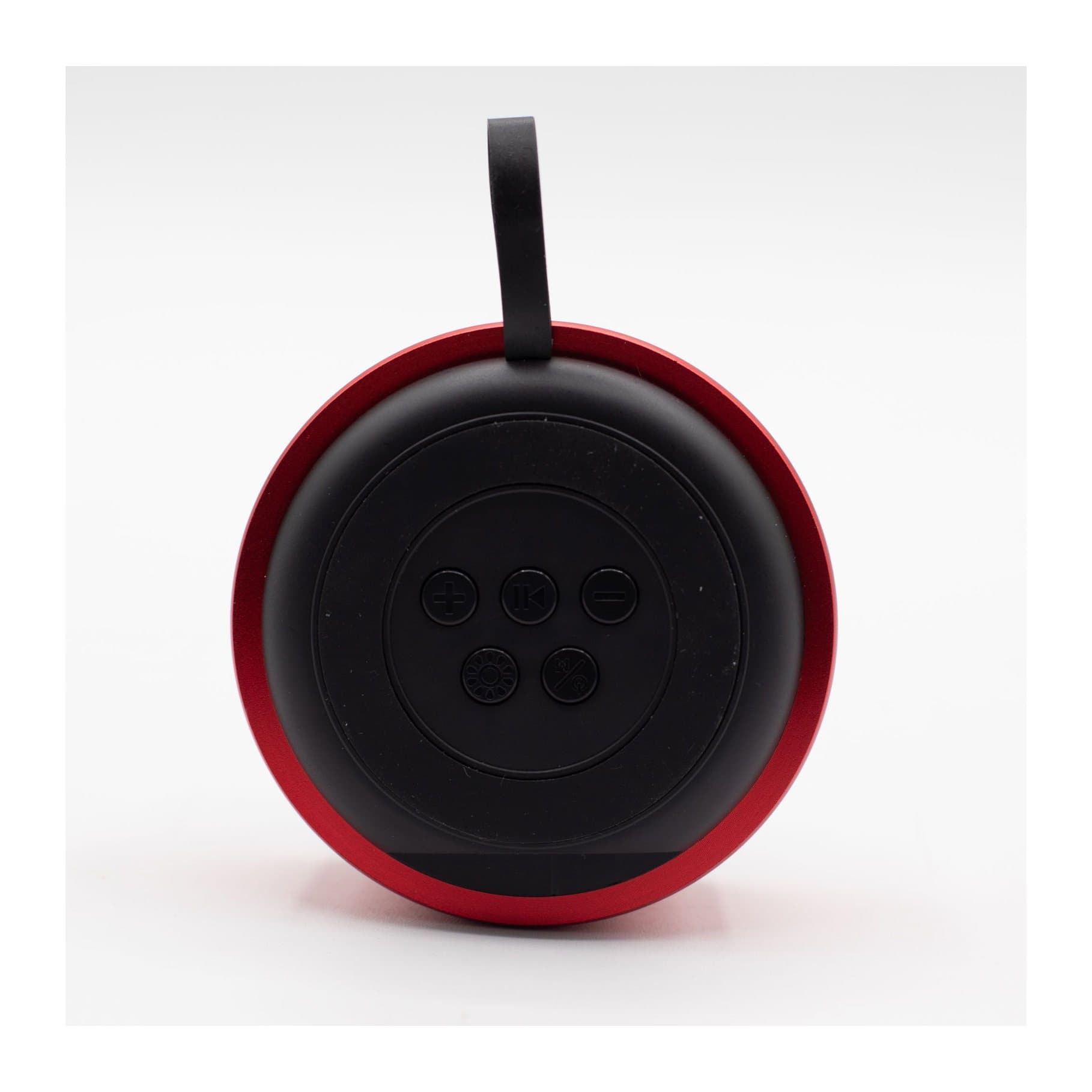 Small red mandala mini speaker with an LED lighting effect