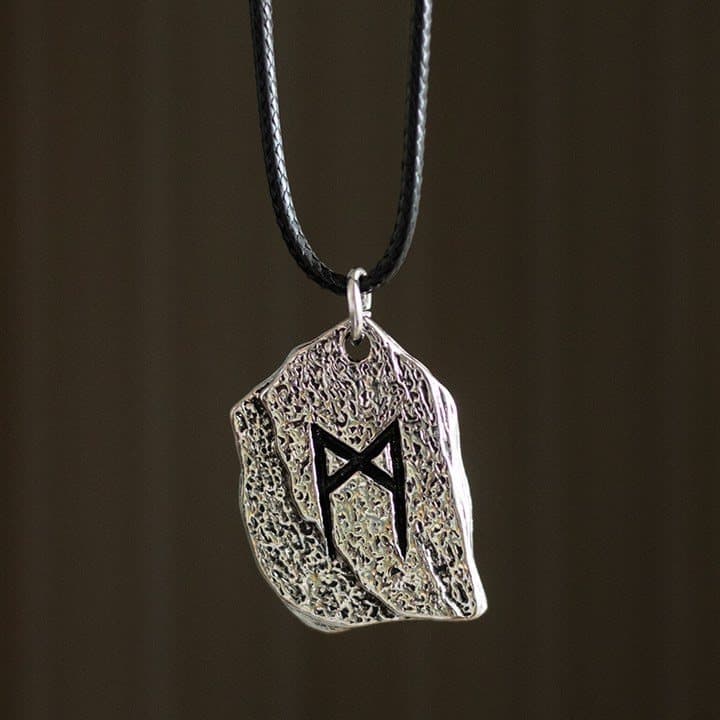 Rune of Transformation necklace on a black cord