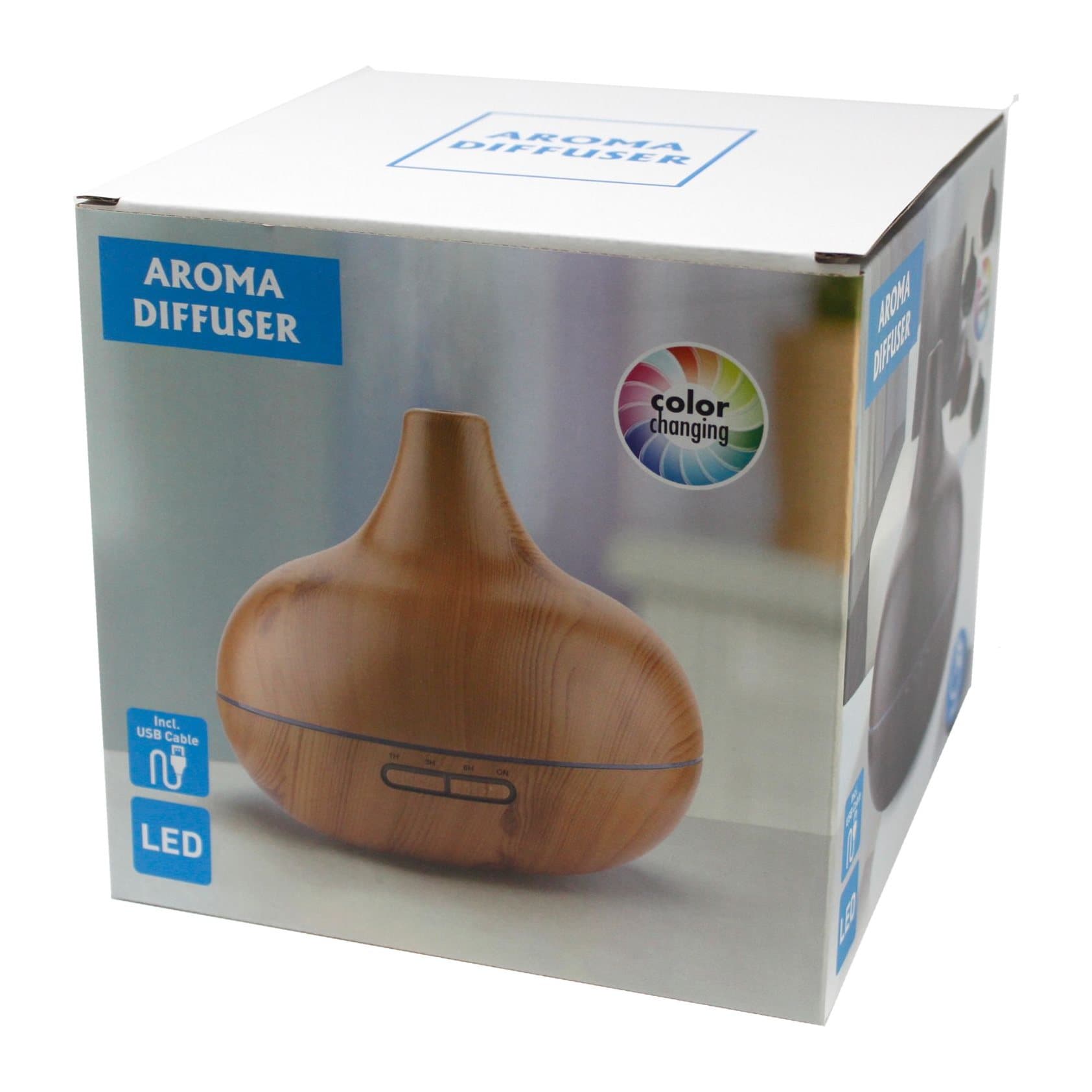 Santorini shell effect aroma diffuser with colour change LED light