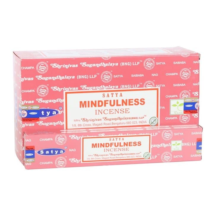 Colour cardboard box of Satya Mindfulness incense sticks
