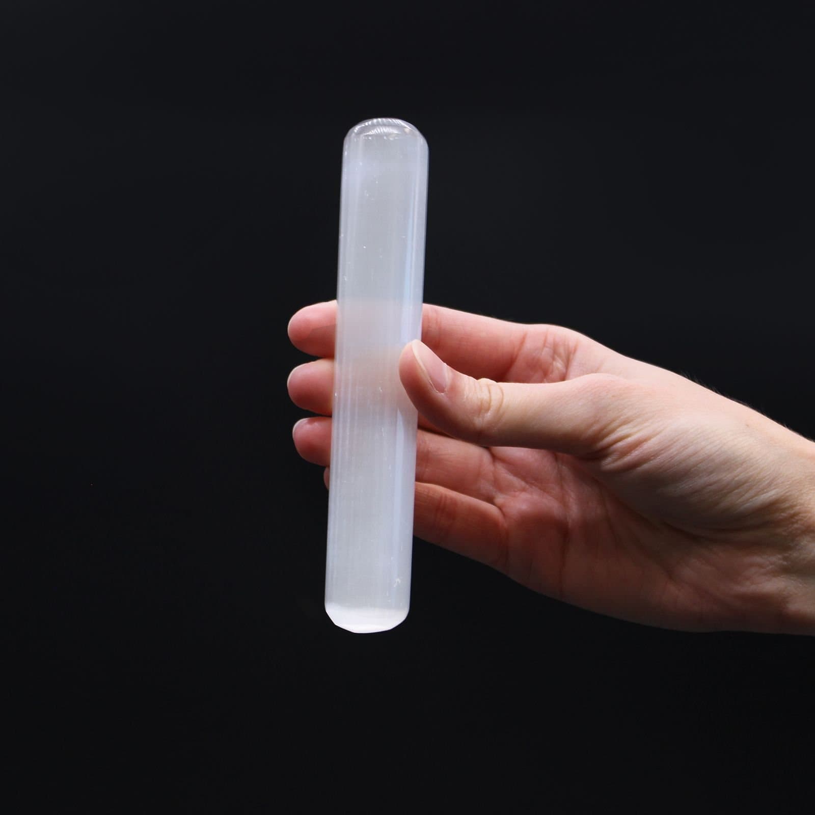 Milky white 16 cm selenite wand with rounded ends