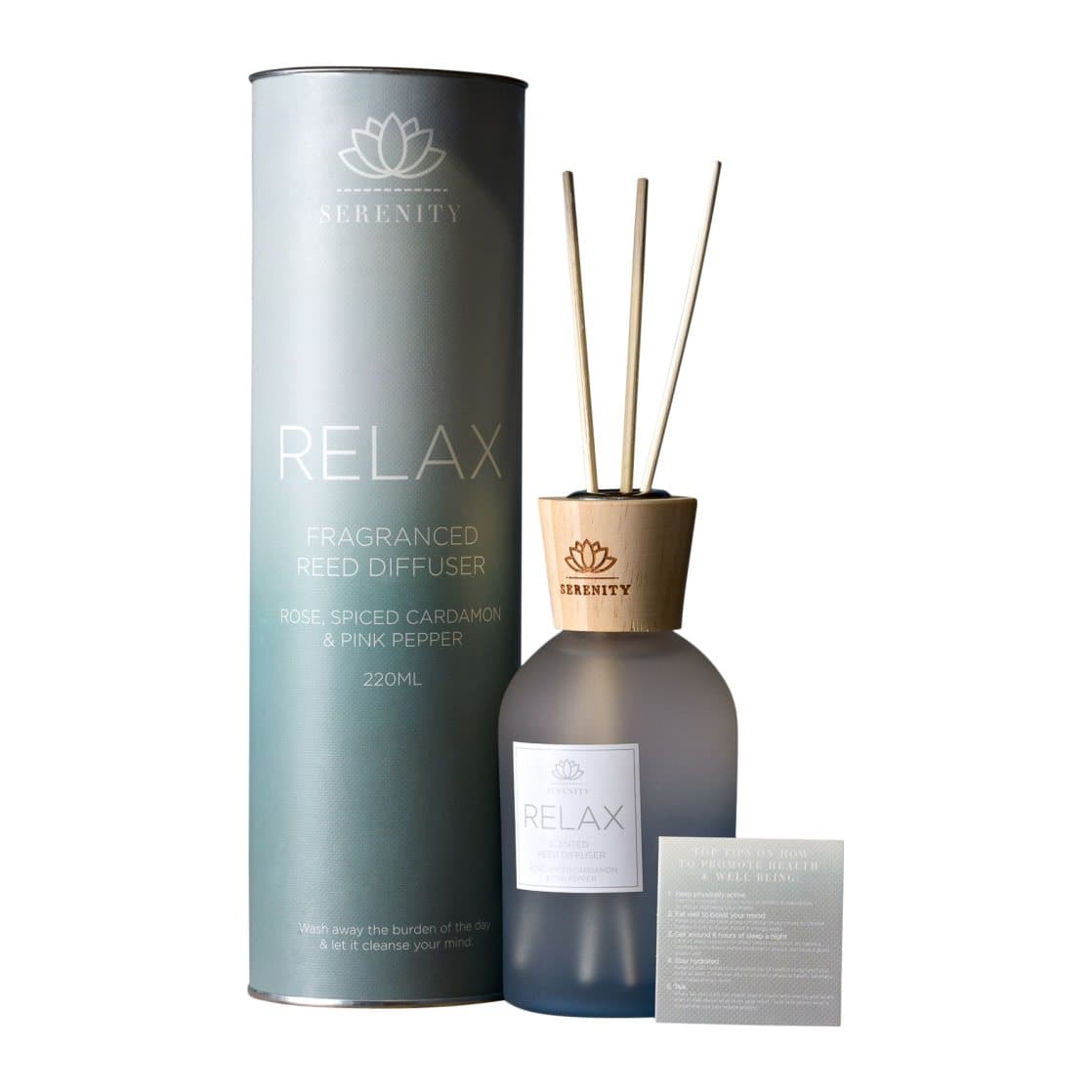 Blue ombre 220 ml Petitgrain, Rose & Sandalwood reed diffuser