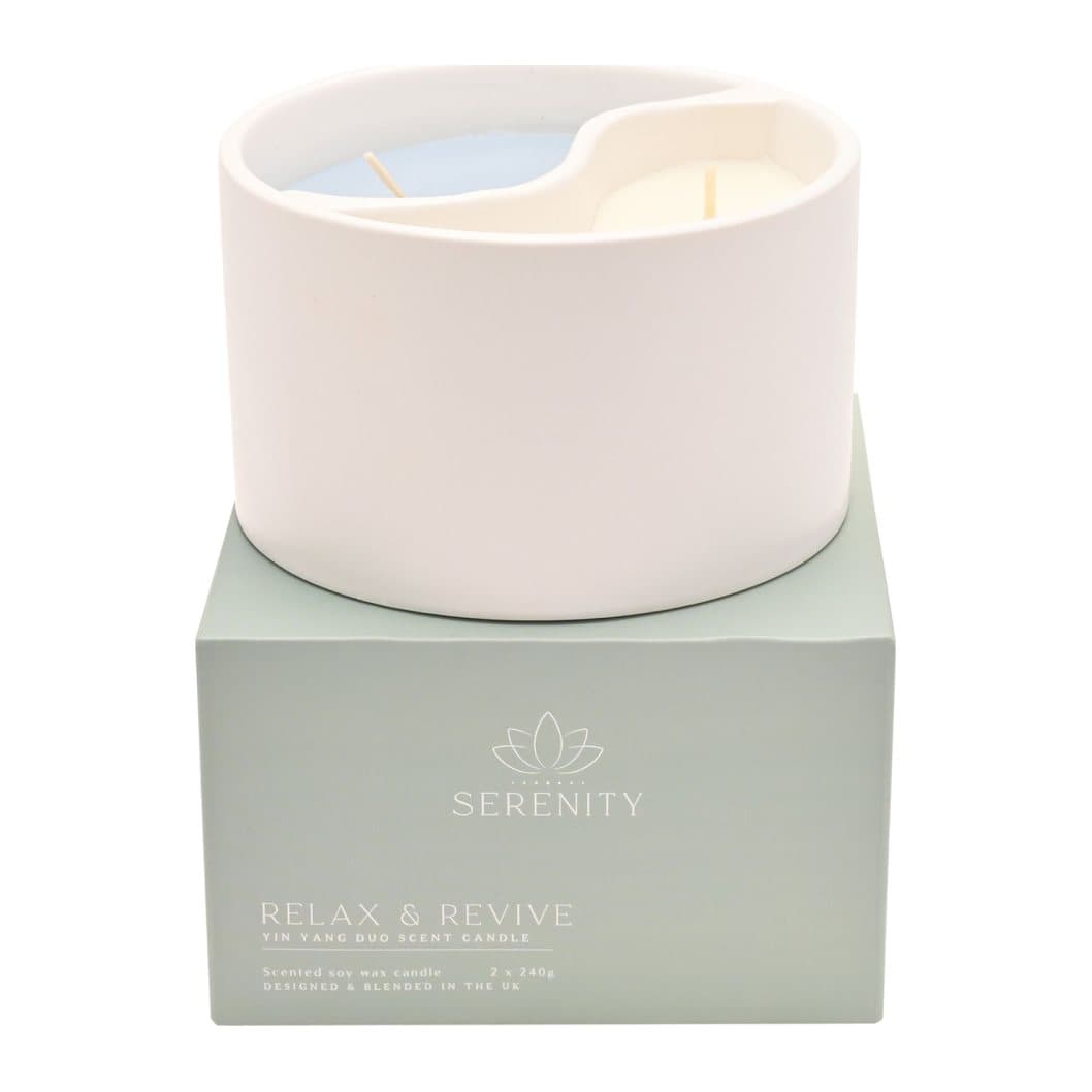 Serenity Yin Yan ceramic candle with branded box