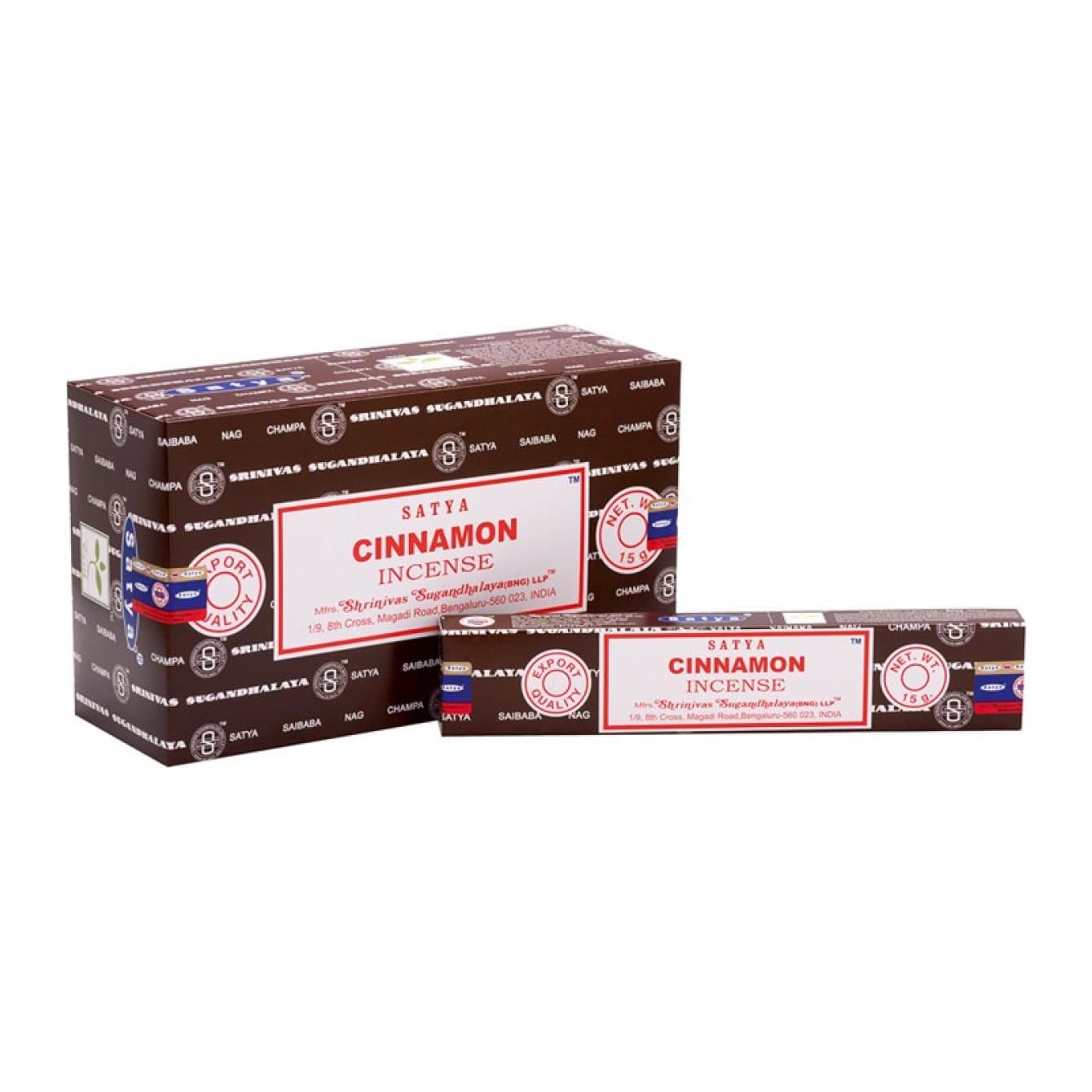 Boxed set of 12 Satya cinnamon incense sticks