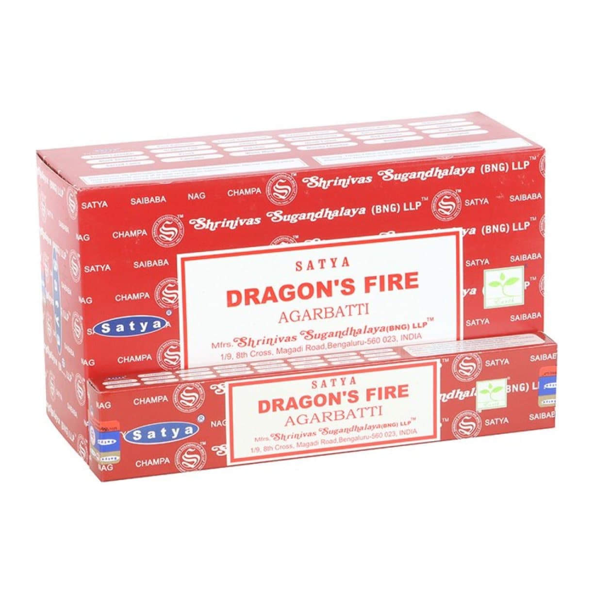 Display box of Satya Dragon's Fire incense sticks