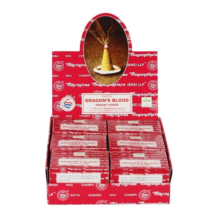 Satya dragon's blood incense cones display box