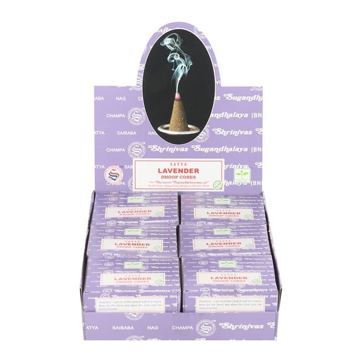 Satya lavender dhoop incense cones display box