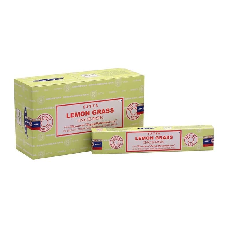 Box of 12 packs of Satya lemongrass incense sticks